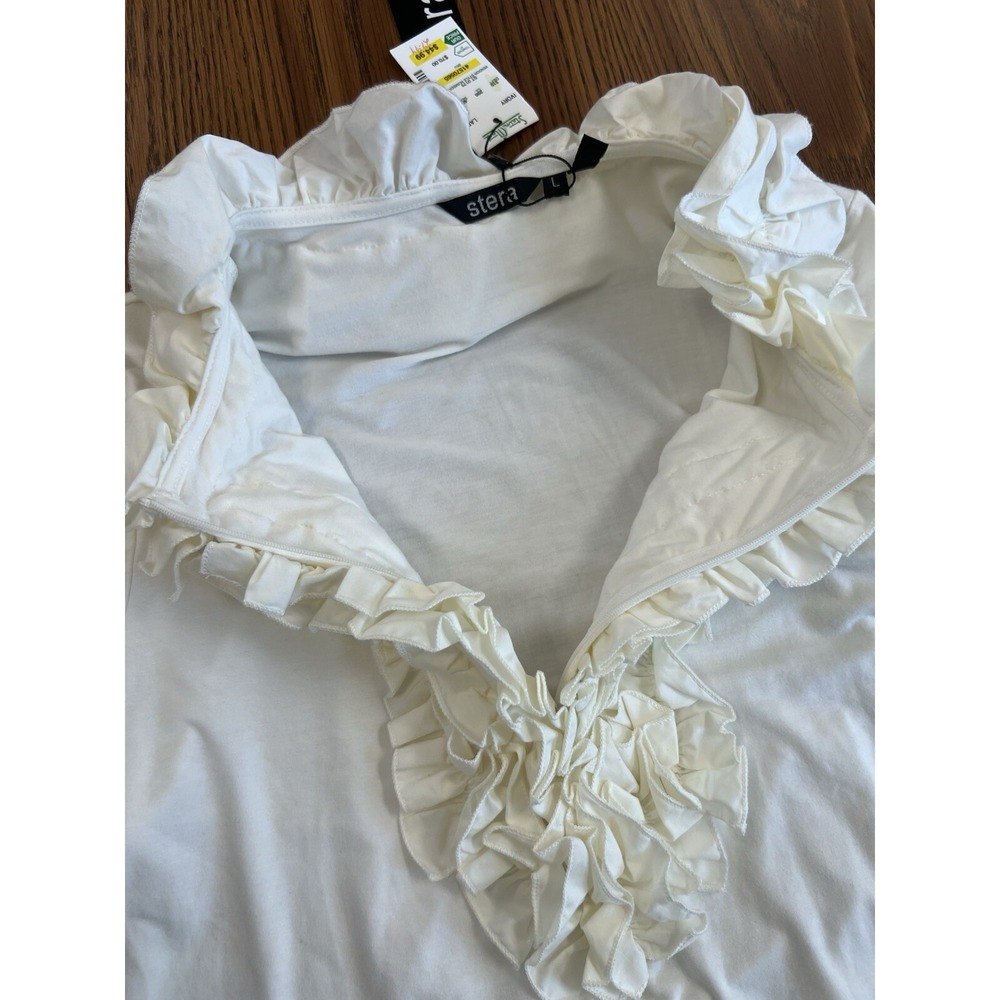 Stera Large Cream‎ Ruffle Soft NWT - Picture 11 of 13